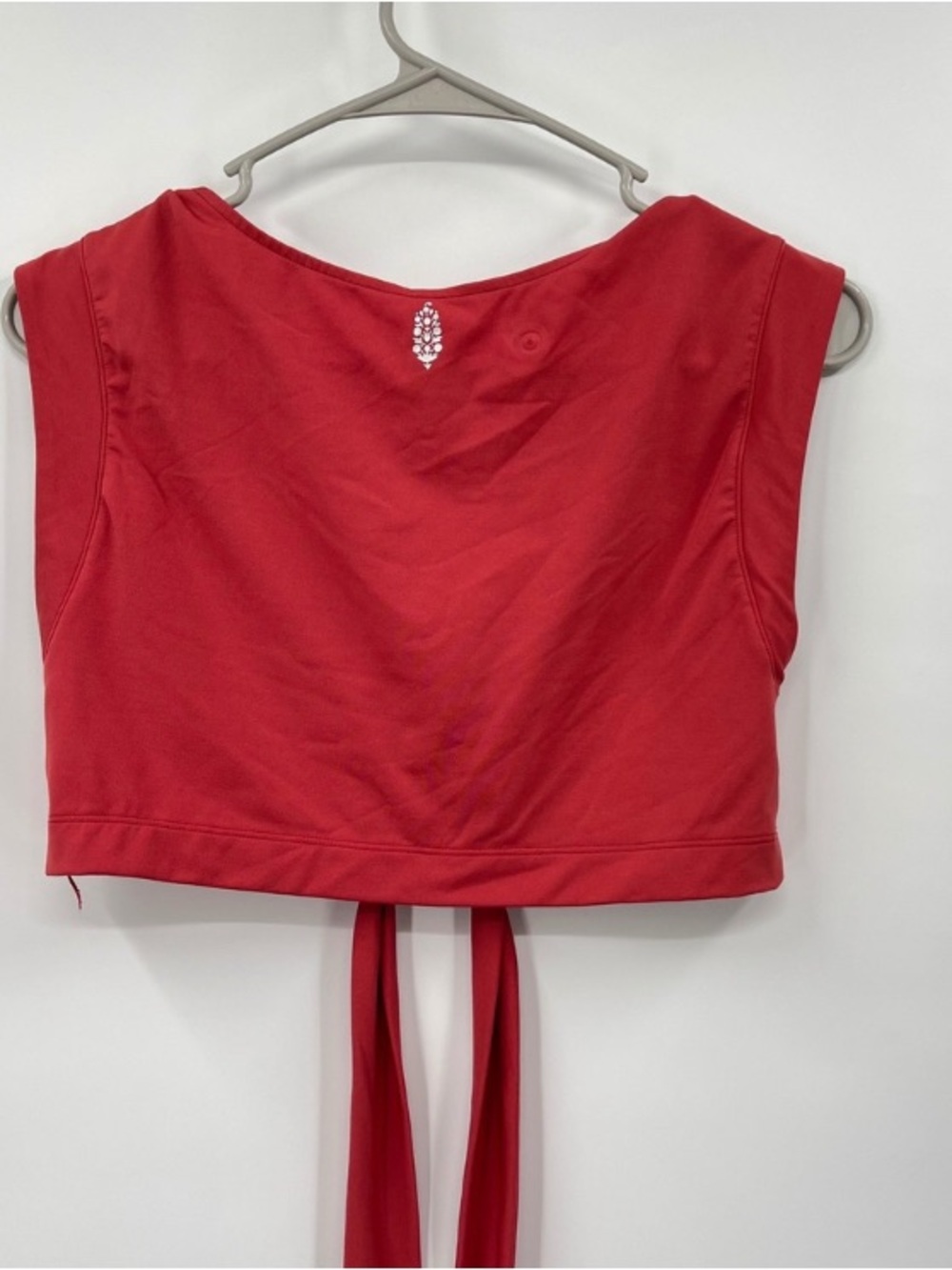 Women's Red Sleeveless Crop Top with Back Tie